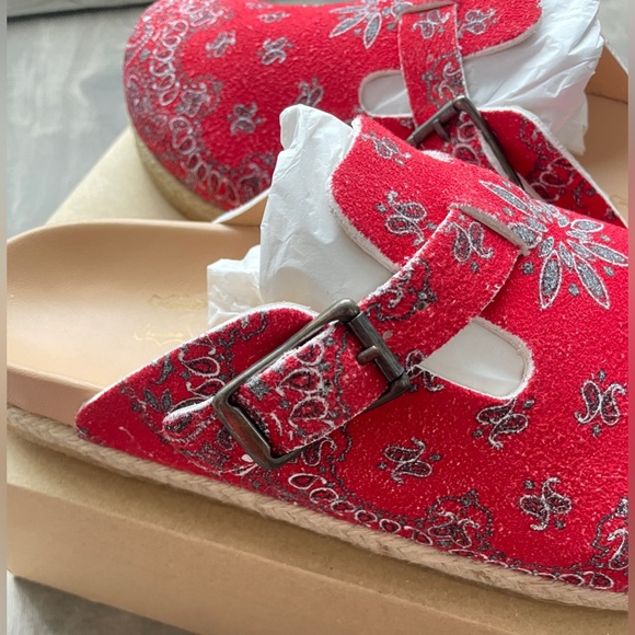NEW 44/45 11/12 US Yuketen SAL 1 Red bandana suede leather sandals Crepe - Picture 11 of 16